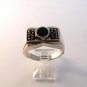 Vintage Sterling Silver & Black Onyx Ring Sz 12