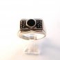 Vintage Sterling Silver & Black Onyx Ring Sz 12