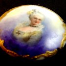 Antique Vintage Hand Painted Porcelain 18th Century Lady Brooch 10012013de