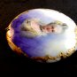 Antique Vintage Hand Painted Porcelain 18th Century Lady Brooch 10012013de