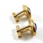 1950's True Vintage Goldtone & Blue Cufflinks By ANSON 101514