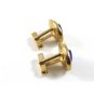 1950's True Vintage Goldtone & Blue Cufflinks By ANSON 101514