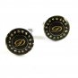 Unmarked Silvertone Black Initial Letter D Cufflinks 11062013yt