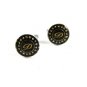 Unmarked Silvertone Black Initial Letter D Cufflinks 11062013yt