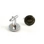 Unmarked Silvertone Black Initial Letter D Cufflinks 11062013yt