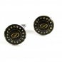 Unmarked Silvertone Black Initial Letter D Cufflinks 11062013yt