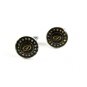Unmarked Silvertone Black Initial Letter D Cufflinks 11062013yt