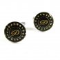 Unmarked Silvertone Black Initial Letter D Cufflinks 11062013yt