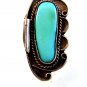 Large Vintage Native American Sterling Silver & Turquoise Ring Size 7  4446