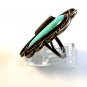 Large Vintage Native American Sterling Silver & Turquoise Ring Size 7  4446