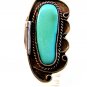 Large Vintage Native American Sterling Silver & Turquoise Ring Size 7 4446