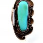 Large Vintage Native American Sterling Silver & Turquoise Ring Size 7 4446