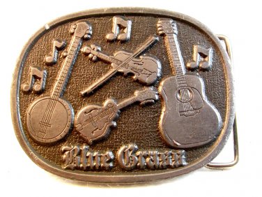 Vintage Blue Grass Belt Buckle Made In U.S.A.
