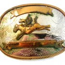 Vintage Western Cowboy Rodeo Broncho Breaking Belt Buckle