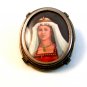 Vintage 800 Silver Hand Painted Portrait of a Lady Brooch