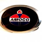 1960's - 1970's Silver Tone Enameled AMOCO Belt buckle