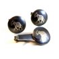 Vintage Sterling Silver Siam Elephant Cufflinks & Tie Clasp By Bombay Bazaar BB