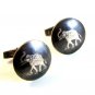 Vintage Sterling Silver Siam Elephant Cufflinks & Tie Clasp By Bombay Bazaar BB
