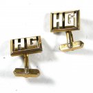 Vintage 2 Tone Initial / Letter HG Cufflinks by Swank 71215