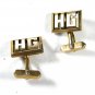 Vintage 2 Tone Initial / Letter HG Cufflinks by Swank 71215