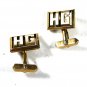 Vintage 2 Tone Initial / Letter HG Cufflinks by Swank 71215