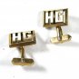 Vintage 2 Tone Initial / Letter HG Cufflinks by Swank 71215