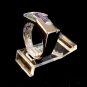Retro Sterling Silver & Amythest & Peridot & Blue Topaz Ring Size 9