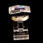 Retro Sterling Silver & Amythest & Peridot & Blue Topaz Ring Size 9