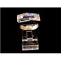 Retro Sterling Silver & Amythest & Peridot & Blue Topaz Ring Size 9