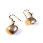 Vintage Sterling Silver Puffy Heart Dangly Pierced Earrings