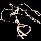 New Sterling Silver Heart  Pendant with 18" Sterling Chain