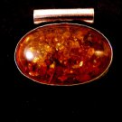 Vintage Tribal Sterling Silver Amber Pendant