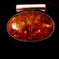 Vintage Tribal Sterling Silver Amber Pendant