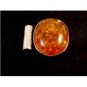Vintage Tribal Sterling Silver Amber Pendant