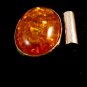 Vintage Tribal Sterling Silver Amber Pendant