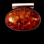 Vintage Tribal Sterling Silver Amber Pendant