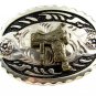 Western Cowboy Silver & Black Tone Saddle Belt Buckle #102113