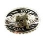 Western Cowboy Silver & Black Tone Saddle Belt Buckle #102113