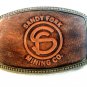 Vintage Sandy Fork Mining Company Leather & Metal Belt Buckle