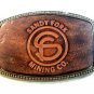 Vintage Sandy Fork Mining Company Leather & Metal Belt Buckle