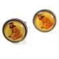 1940's 50's Girl in Swimsuit Hawaiian Silvertone Cufflinks Unbranded 7101571015