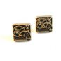 Vintage Gold Tone & Black Fancy Swirel Cufflinks