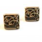 Vintage Gold Tone & Black Fancy Swirel Cufflinks