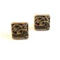 Vintage Gold Tone & Black Fancy Swirel Cufflinks