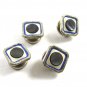 Art Deco True Vintage Silvertone Blue Ablone Cufflinks by Stag Brand 101314