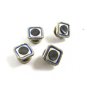 Art Deco True Vintage Silvertone Blue Ablone Cufflinks by Stag Brand 101314