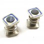 Art Deco True Vintage Silvertone Blue Ablone Cufflinks by Stag Brand 101314
