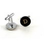 Silvertone & Goldtone & Black Initial Letter D Cufflinks 11062013