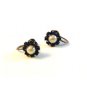 Vintage Sterling Silver & Blue Rhinestone & Pearl Earrings