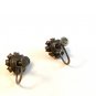 Vintage Sterling Silver & Blue Rhinestone & Pearl Earrings